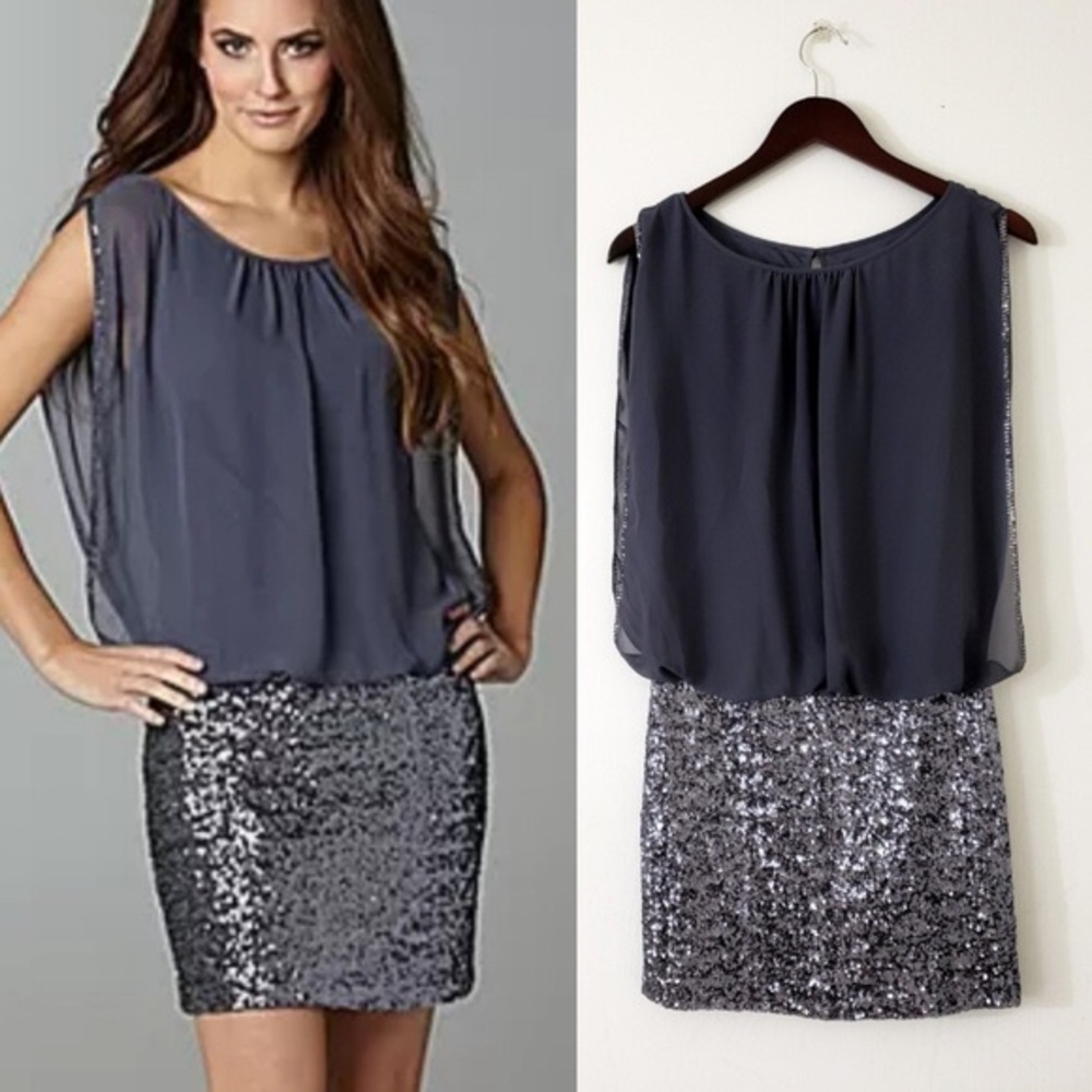 Purple Aidan Mattox Sequin Dress